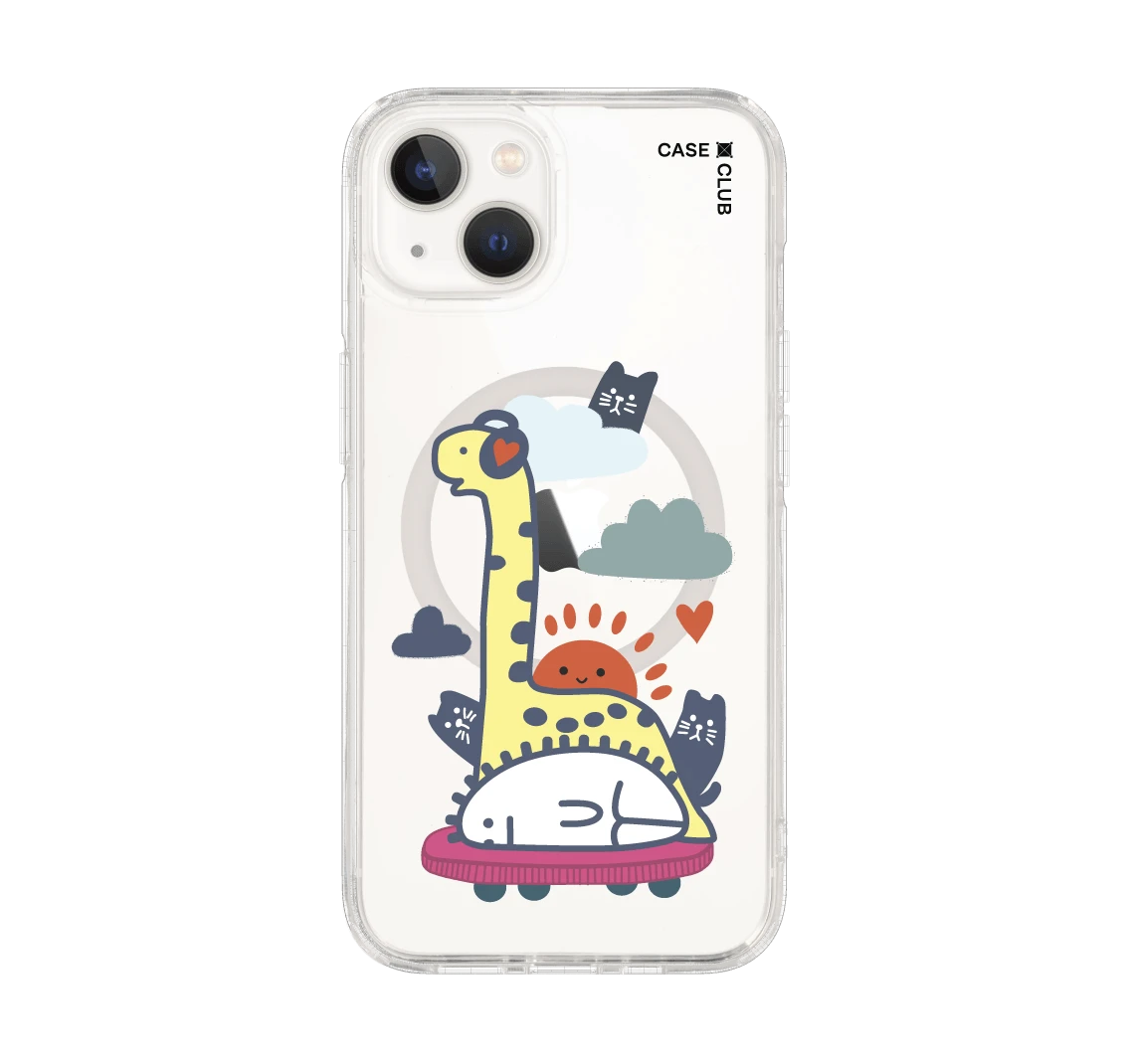 brachiosaurus on headphone